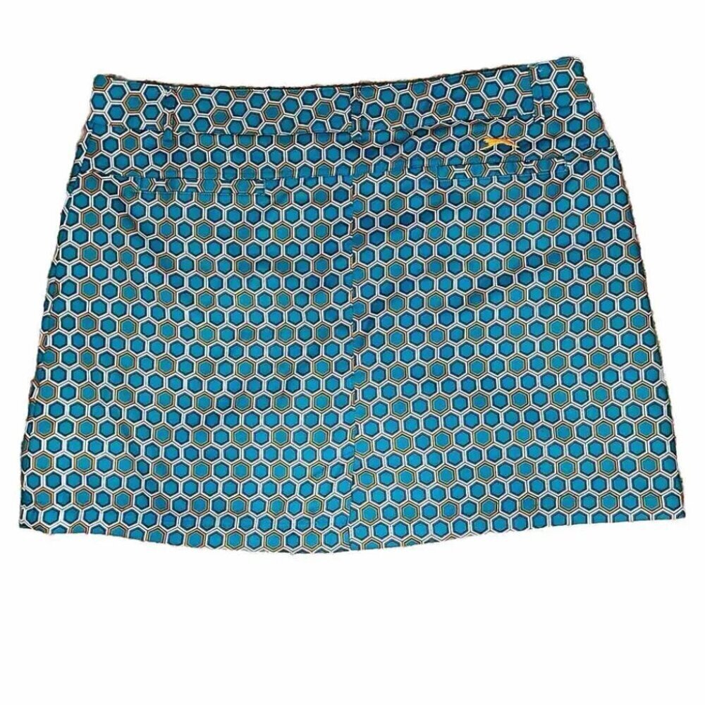 Slazenger Skort Aqua Retro Multicolor‎ Pattern Tennis Athletic Wear Size 14 - Picture 2 of 9
